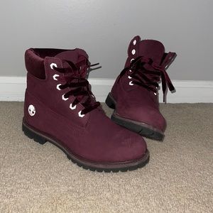 Burgundy Timberland Boots